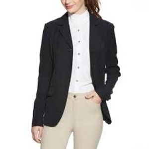 Ariat Navy Blue Show Coat Blazer 3 Button Equestrian Style Women Size 10 Fitted